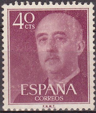 España 1955 1148 Sello * General Franco 40cts sin goma Timbre Espagne Spain Spagna